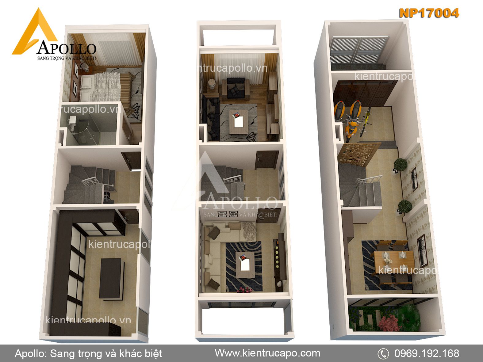 Mẫu nhà phố hiện đại, sang trọng 2024 (NP17004)